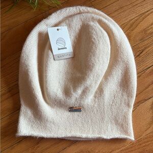 New Slouchy Cashmere Blend Cream Hat